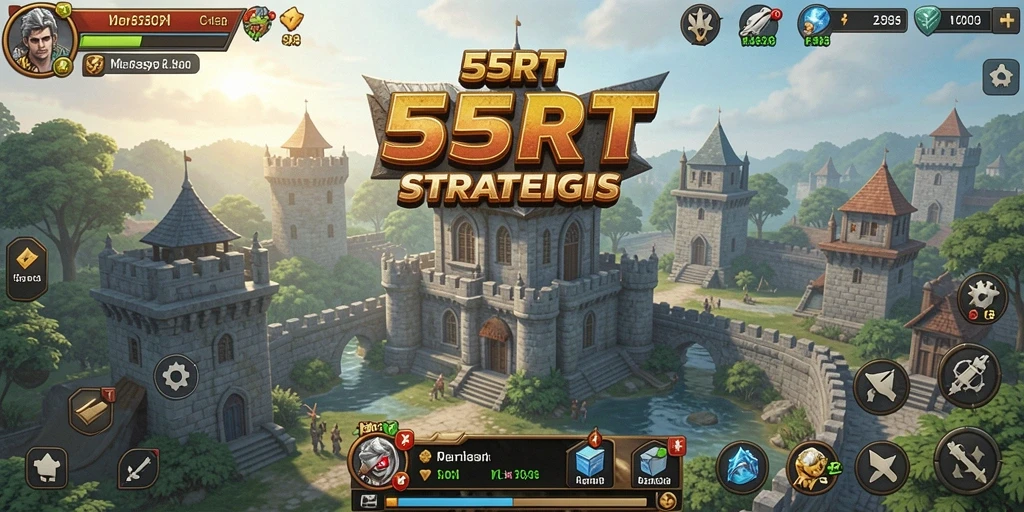 Screenshot gameplay 55RT menampilkan aksi menara mempertahankan serangan musuh.