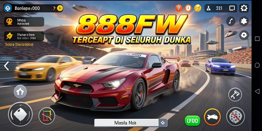Tampilan gameplay Racing yang mendebarkan dan penuh aksi di 888FW.