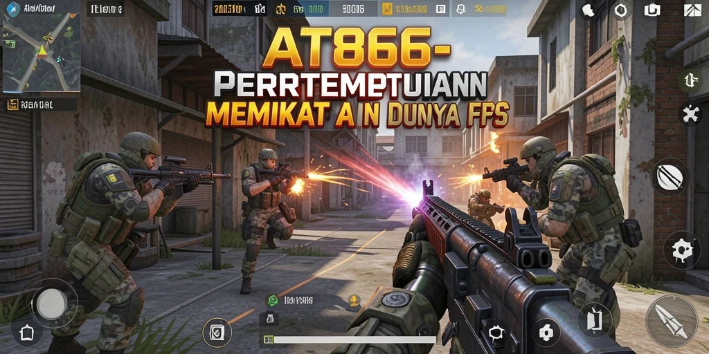 Tampilan gameplay AT866 yang menegangkan dalam pertempuran FPS.