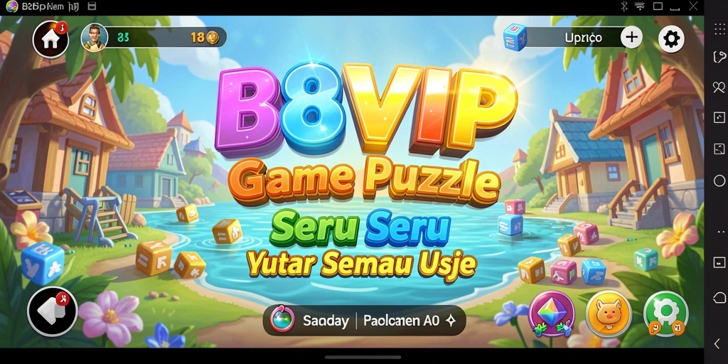 Screenshot B8VIP menampilkan tantangan puzzle yang menarik dan interaktif.