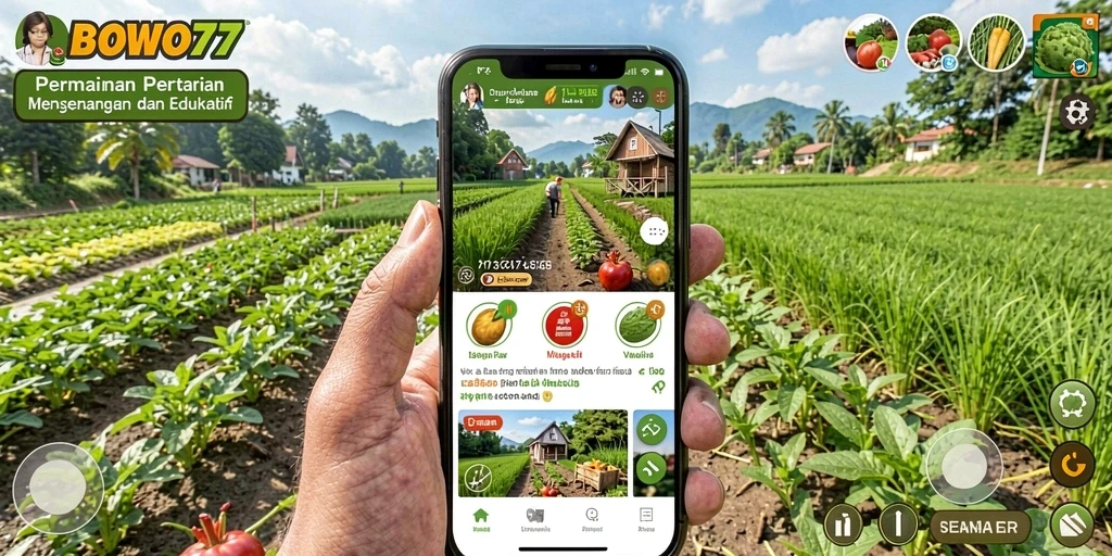 Tampilan gameplay BOWO77 yang menghadirkan keseruan bertani.