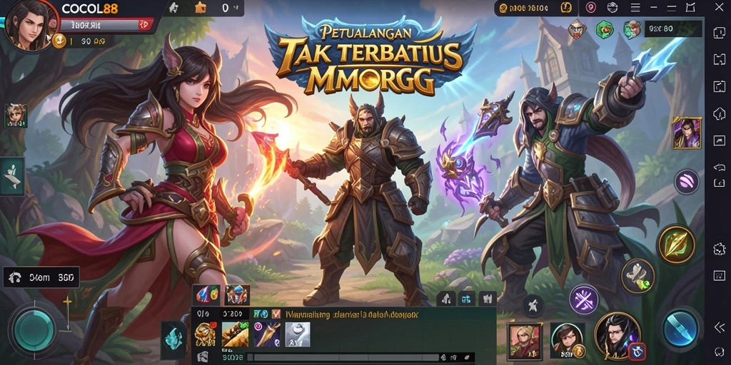 Tangkapan layar menampilkan aksi seru dalam permainan MMORPG.
