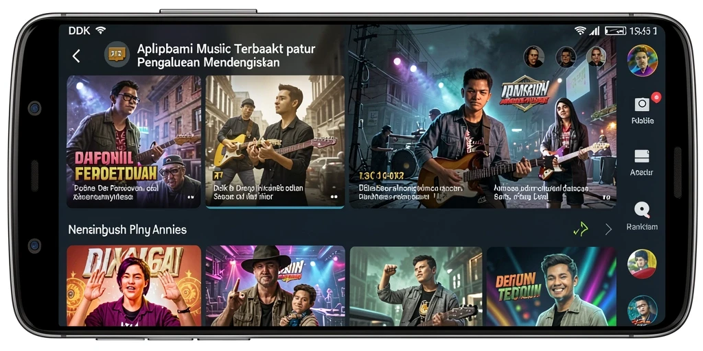 Tampilan gameplay DKK menampilkan berbagai fitur musik interaktif.