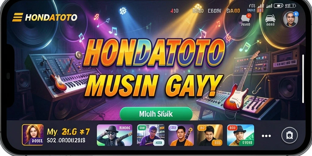 Bermain musik interaktif di HONDATOTO dengan antarmuka yang menarik.