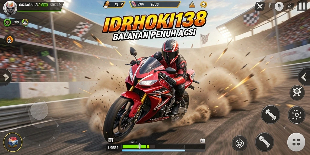Screenshots IDRHOKI138 menampilkan aksi balapan motor yang mendebarkan.