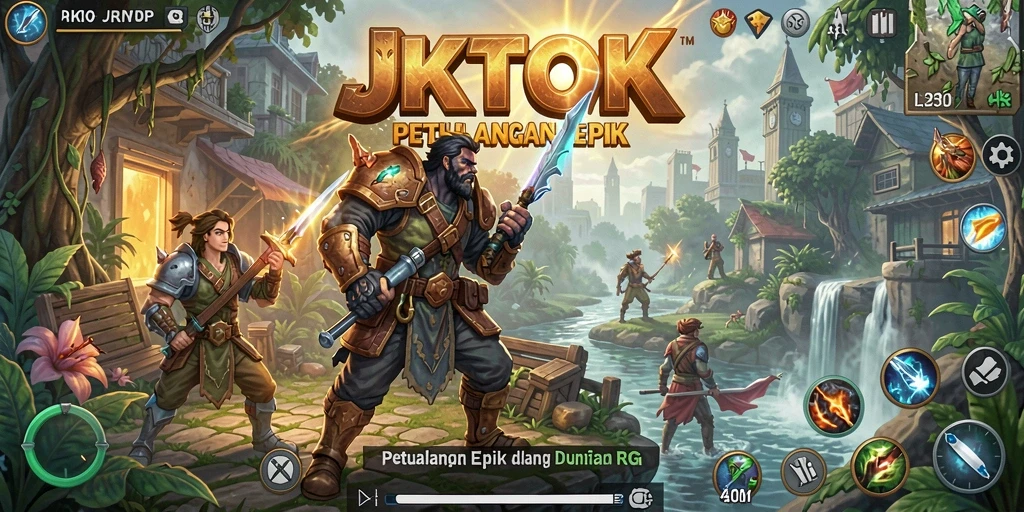 Gambaran aksi mendebarkan dalam gameplay RPG JKTOK.