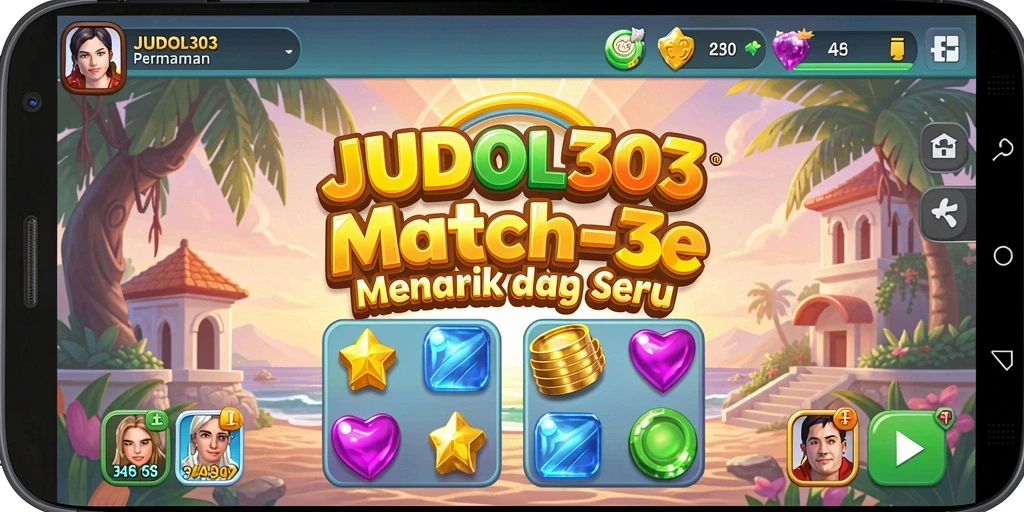 Tangkapan layar utama JUDOL303 menampilkan gameplay seru dari game Match-3.