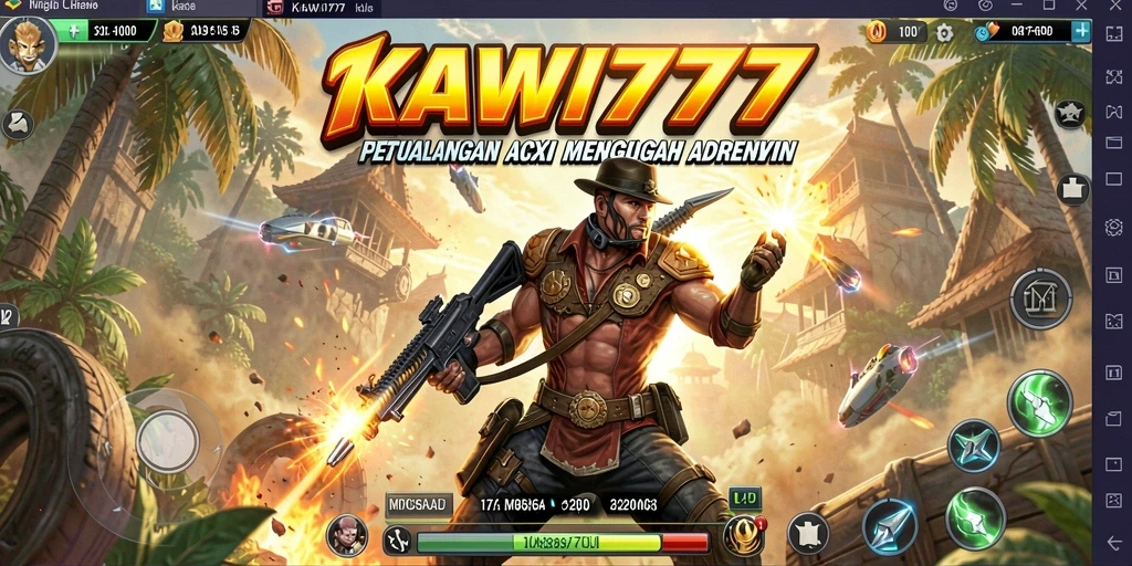 Tangkapan layar gameplay KAWI777 menampilkan pertempuran seru di dunia aksi.