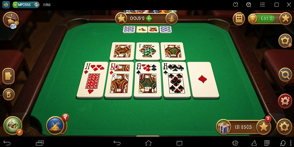 Screenshot MPO555 menunjukkan gameplay domino yang menarik dan interaktif.