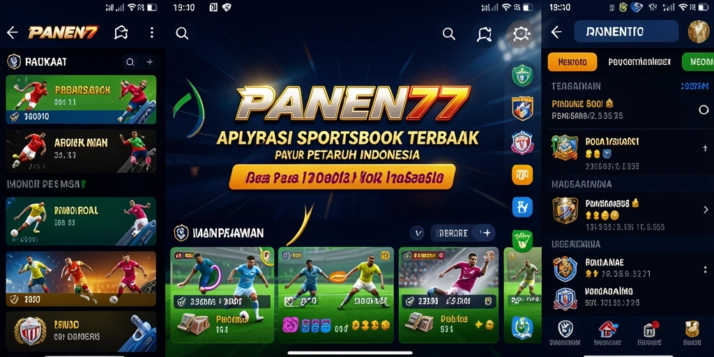 Tampilan interaktif dari aplikasi PANEN77 saat melakukan taruhan olahraga.