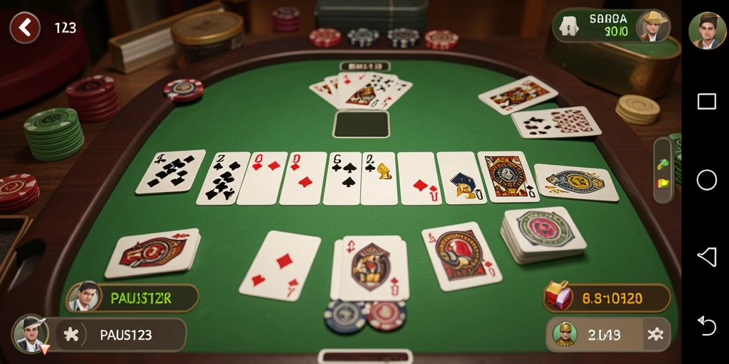 Tampilan seru gameplay Gaple di PAUS123 dengan desain papan yang menarik.
