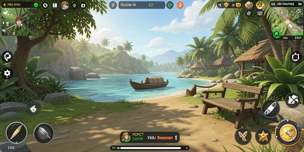 Screeshot gameplay PCPC7 menampilkan karakter dalam misi santai yang menarik.