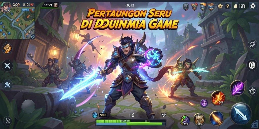 Gameplay mendebarkan di arena pertarungan QQ1221.