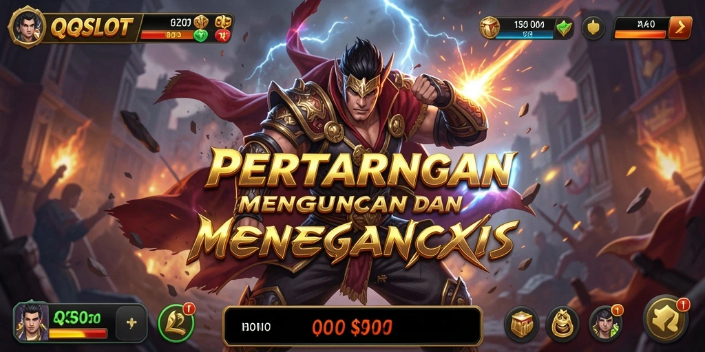 Tangkapan layar utama QQSLOT menampilkan aksi pertarungan yang mendebarkan.
