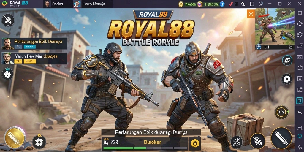 Gameplay seru dan intens dalam pertarungan Battle Royale.