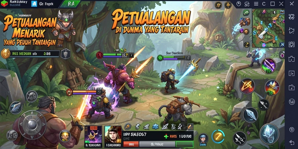 Tangkapan layar menunjukkan aksi mendebarkan dalam permainan Adventure.