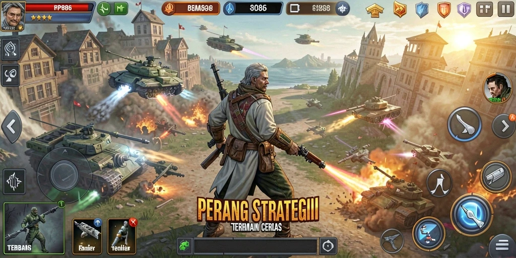 Tangkapan layar gameplay RP886 yang menampilkan aksi strategis yang seru.