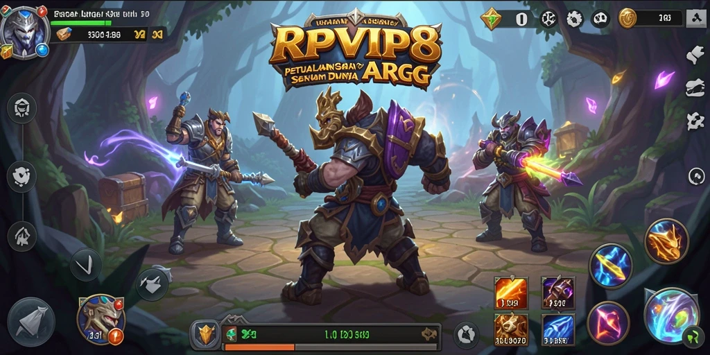Tampilan gameplay seru RPVIP8 dalam aksi petualangan ARPG.