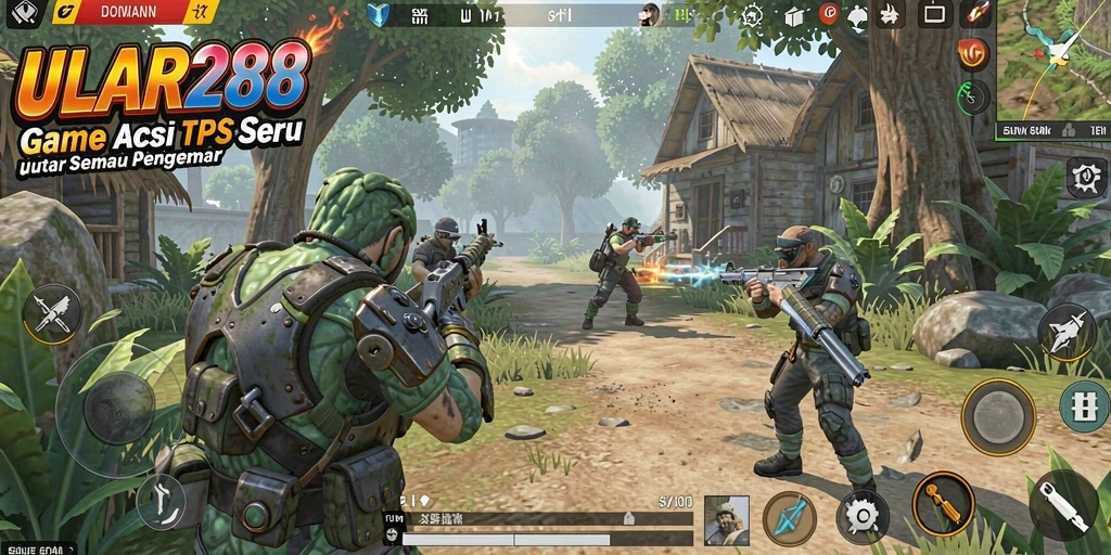 Tampilan menarik dari gameplay seru ULAR288 dalam pertempuran TPS.