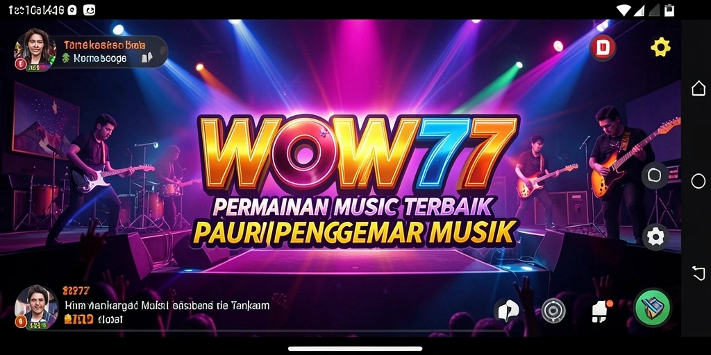 Screenshot gameplay WOW77 yang menunjukkan pengalaman bermain musik.