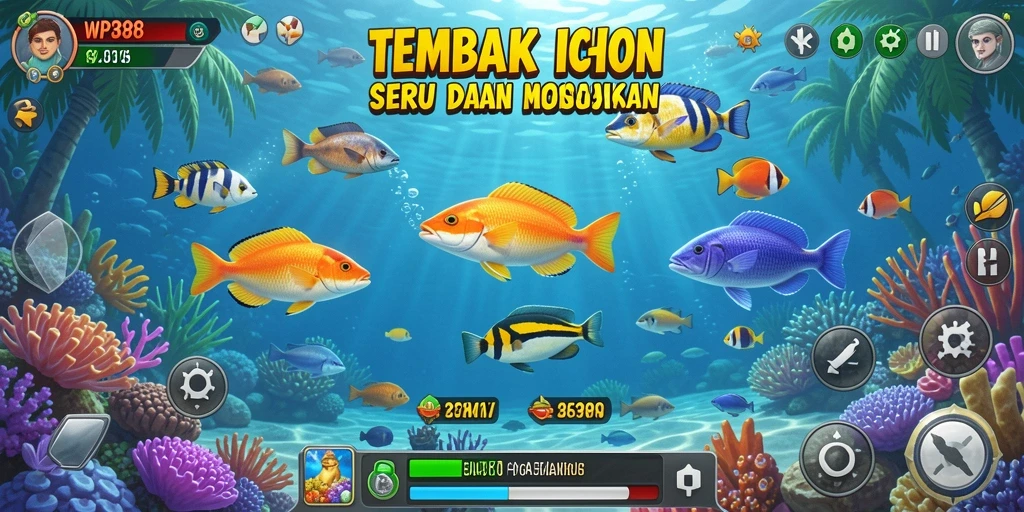 Screenshot gameplay WP888 yang menunjukkan aksi tembak ikan yang seru.