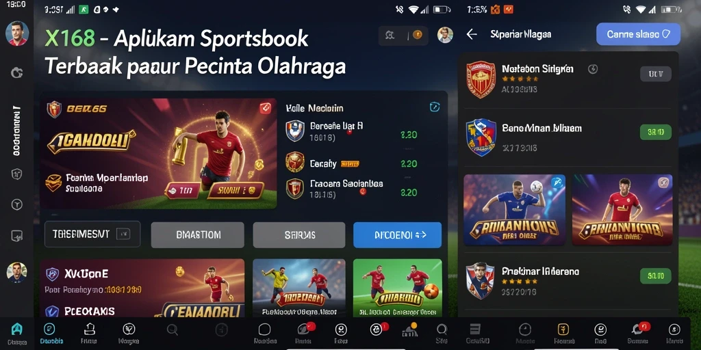 Tampilan gameplay menarik dalam aplikasi Sportsbook X168.
