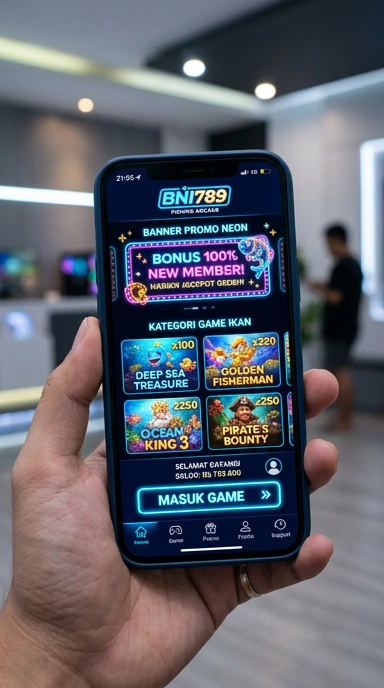 Tampilan utama aplikasi bni789 dengan berbagai pilihan aplikasi.
